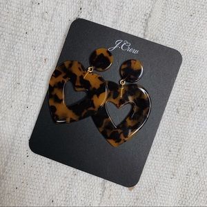 J.CREW oversized heart earrings in acetate